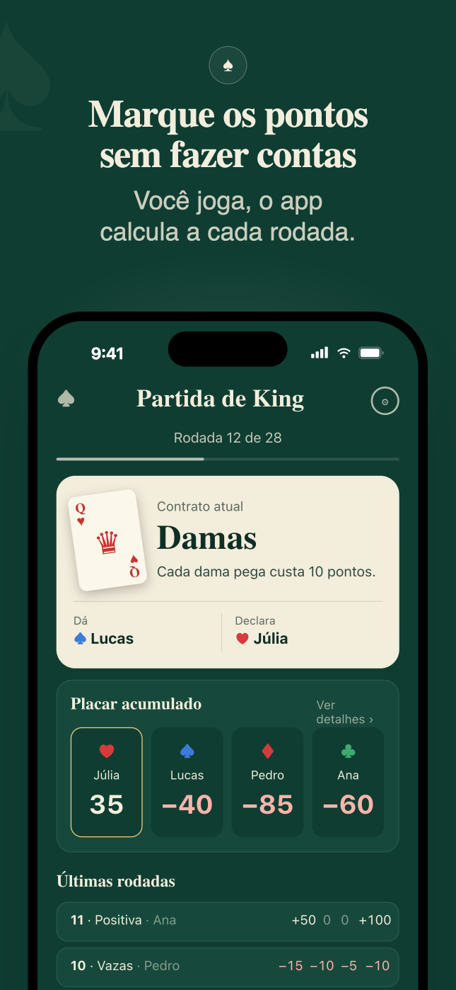 King · Chega de papel e caneta