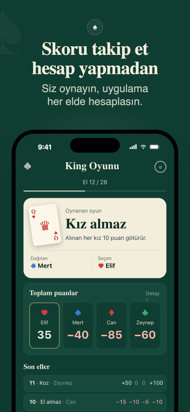 King · Kâğıda kaleme son